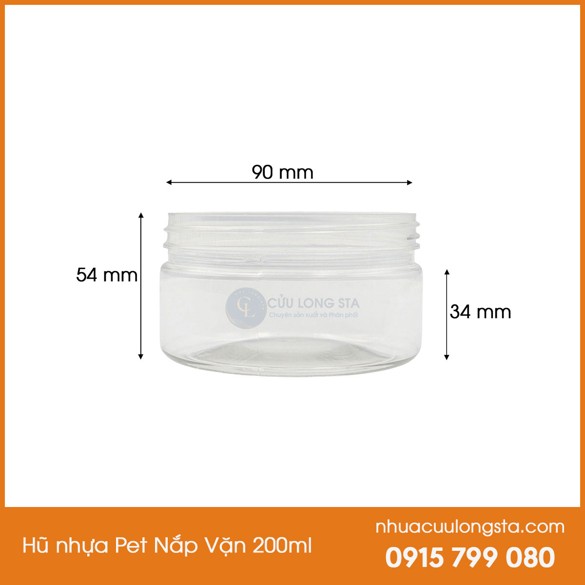 Hũ Pet Nắp Vặn 200ml